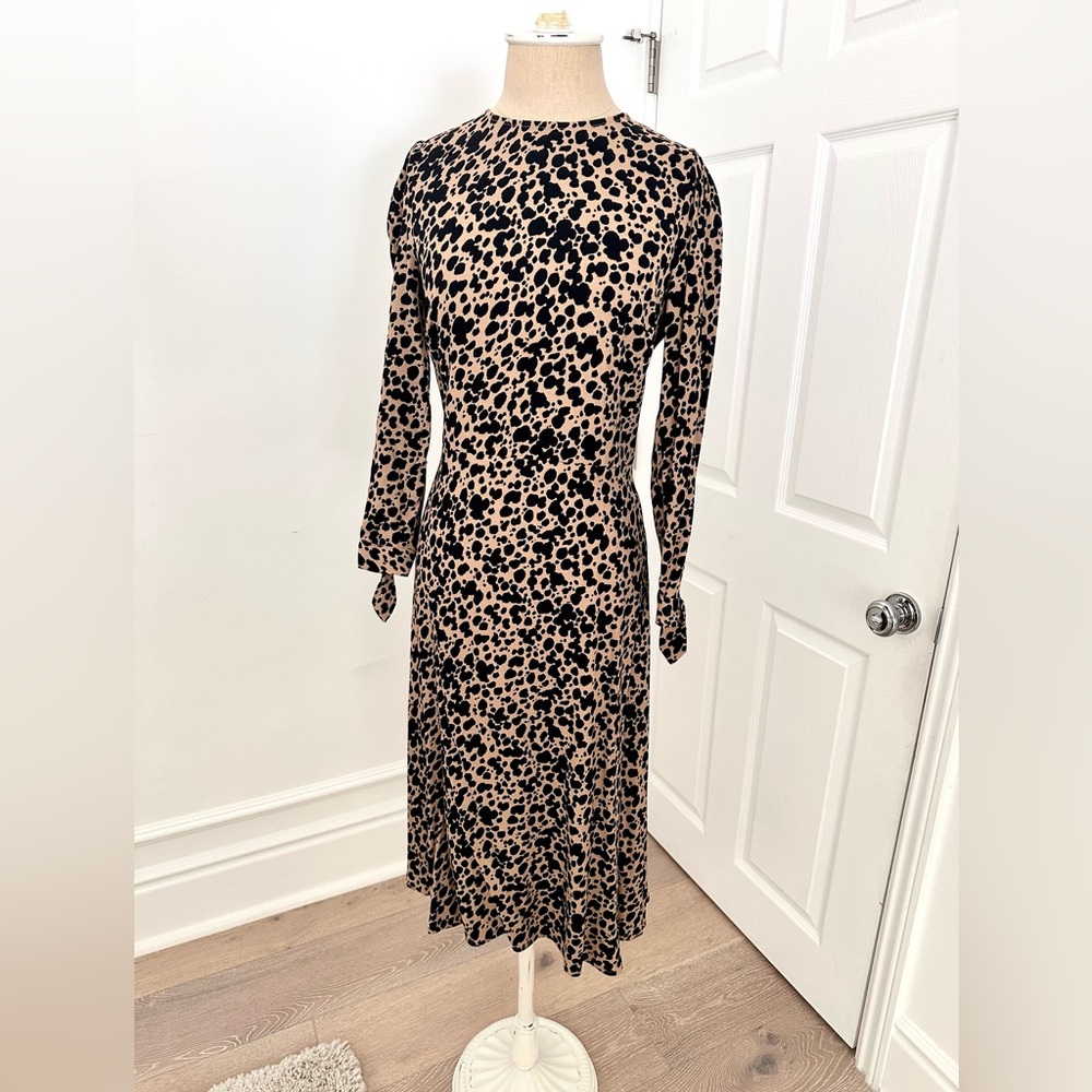 Reformation Black and Tan Long Sleeve Dress